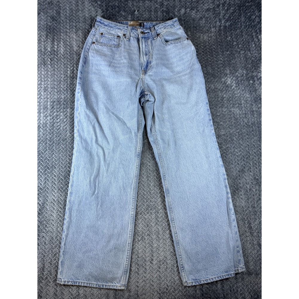 Abercrombie & Fitch Curve Love High Rise Loose Jeans Womens 26/2 Blue Cotton